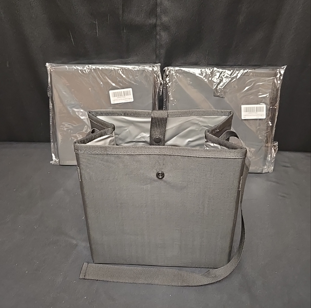 3pc Lot Of Black Insulated Car Bags 9" x 9" x 5" Each